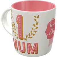 Nostalgic-Art Retro Kaffee-Becher, 330 Ml, "Number 1 Mum", Geschenk-Idee Für Mama, Keramik-Tasse, Vintage Design Mit Spruch von NostalgicArtBerlin