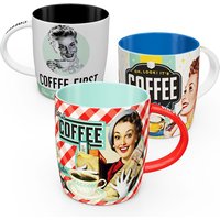 Nostalgic-Art Retro Kaffee-Becher | 3Er-Set, 330 Ml, Coffee Set - Geschenk-Idee Für Kaffee-Fans, Keramik-Tasse, Vintage Design von NostalgicArtBerlin