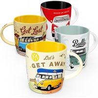 Nostalgic-Art Retro Kaffee-Becher | 4Er-Set, 330 Ml, Vw Bulli - Volkswagen Bus Geschenk-Idee, Olp, Keramik-Tasse, Vintage Design von NostalgicArtBerlin