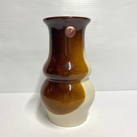 Vintage Braune Und Beige Vase Markiert D Design Rustikales Dekor von Nostalgicpossessions