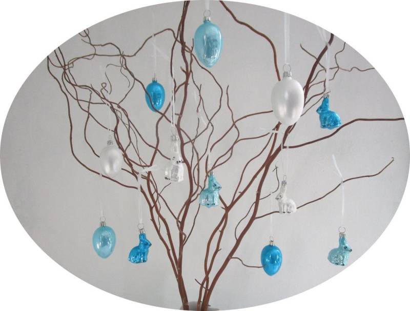 Nostalgie Christbaumschmuck Thüringen Osterfigur Ostereier und Osterhasen klein Mix (gemischtes Set, 12 tlg), MADE IN GERMANY von Nostalgie Christbaumschmuck Thüringen