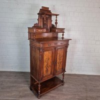 25634 Vertiko Mit Aufsatz Gründerzeit 1880 Nussbaum Furniert Antik von Nostalgiepalast