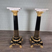 25756 Säulen Pfeiler Marmor Schwarz 1, 32 M Set von Nostalgiepalast