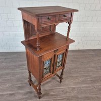 26134 Anrichte Mit Aufsatz Kommode Jugendstil 1900 Massiv Eiche Antik von Nostalgiepalast