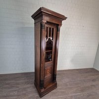 26558 Vitrine Hochschrank Jugendstil 1920 Massiv Eiche Antik von Nostalgiepalast