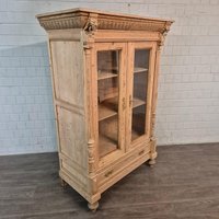26595 Vitrine Geschirrschrank Gründerzeit 1880 Massiv Kiefer Antik von Nostalgiepalast