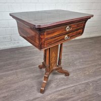 26676 Nähtisch Biedermeier 1840 Mahagoni Furniert Antik von Nostalgiepalast