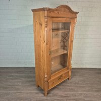27001 Vitrine Geschirrschrank Louis Philippe 1860 Massiv Kiefer Antik von Nostalgiepalast