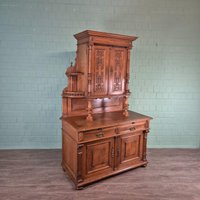 27364 Buffetschrank Schrank Gründerzeit 1880 Massiv Eiche Antik von Nostalgiepalast