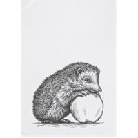 Geschirrtuch Igel Mit Apfel Trockentuch Weiß 50 X 70 cm 100% Baumwolle Geschirrtücher 17;30 Hamburg von NostalgieundSpiel
