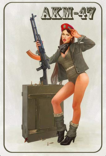 AKM 47 Kalaschnikow Machine Gun Pin Up Girl nostalgisches gewölbtes starkes Metall-Blechschild für Kneipen, 20 x 30 x 1 cm AKM 47 Kalaschnikow Machine Gun Pin Up Girl nostalgisches gewölbtes starkes Metall-Blechschild für Kneipen, 20 x 30 x 1 cm von Nostalgische Welten Andreas Schmidt