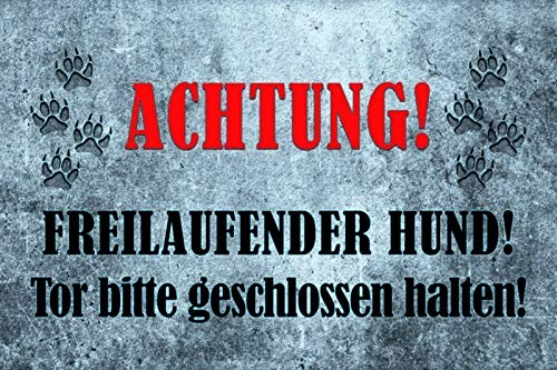 Achtung ! freilaufender Hund ! Motiv 2 Hund Nostalgie gewölbt stark Metall Blechschild Pub Schild 20,0 cm x 30,0 cm x 1,0 cm Achtung ! freilaufender Hund ! Motiv 2 Hund Nostalgie gewölbt stark Metall Blechschild Pub Schild 20,0 cm x 30,0 cm x 1,0 cm von Nostalgische Welten Andreas Schmidt