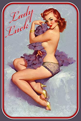 Blechschild mit Aufschrift "Lady Luck Pin Up Girl", nostalgisch, gewölbt, stark, 20 x 30 x 1 cm Blechschild mit Aufschrift "Lady Luck Pin Up Girl", nostalgisch, gewölbt, stark, 20 x 30 x 1 cm von Nostalgische Welten Andreas Schmidt