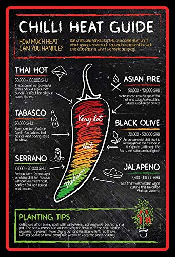 Chilli Heat Guide Kitchen Nostalgisches gewölbtes starkes Metall-Blechschild für Kneipen, 20 x 30 x 1 cm Chilli Heat Guide Kitchen Nostalgisches gewölbtes starkes Metall-Blechschild für Kneipen, 20 x 30 x 1 cm von Nostalgische Welten Andreas Schmidt