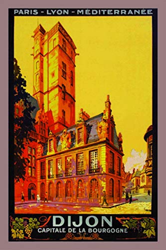 Dijon Capitale de la Bourgogne Paris Lyon Nostalgisches gewölbtes starkes Metall-Blechschild, 20 x 30 x 1 cm von Nostalgische Welten Andreas Schmidt