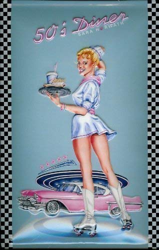Nostalgische Welten Andreas Schmidt 50s Diner Pin Up Girl Sara Horwath Blechschild Schild Blech Metall Metal Tin Sign 20 x 30 cm von Nostalgische Welten Andreas Schmidt