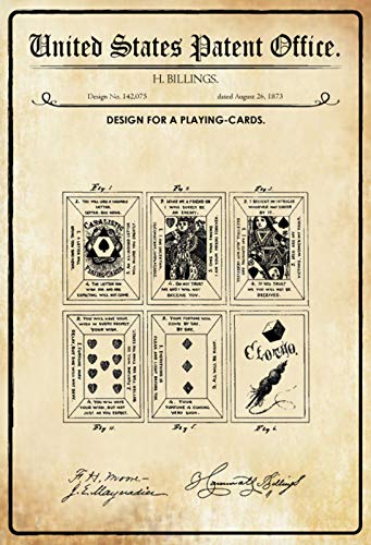 US United States Patent Office Playing Cards 1873 nostalgisches gewölbtes starkes Metall-Blechschild, 20 x 30 x 1 cm US United States Patent Office Playing Cards 1873 nostalgisches gewölbtes starkes Metall-Blechschild, 20 x 30 x 1 cm von Nostalgische Welten Andreas Schmidt