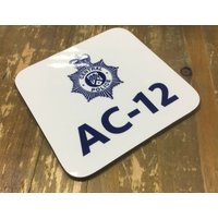 Personalisierte Line Ofduty Fan Geschenk Ac-12 Untersetzer | Ac12 Untersetzer-Set Zentrales Polizei Logo Lustig Ruhestand Fertigen Sie Mit Namen von NotJustAPrintGifts