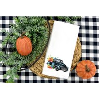 Teal Truck Mit Kürbissen, Herbst Deko Geschenk Küche Tee/Handtücher von NotSoCountryCrafts