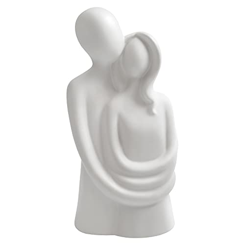 Notakia Umarmungspaar Skulpturen Wohnkultur Moderne Romantische Liebe Statue für Büro Bücherregal Desktop Dekorationen Umarmendes Paar Weiß von Notakia