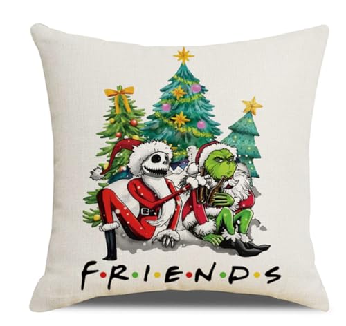 NoteDi Lustiger Weihnachts-Kissenbezug, lustiger Jack and Grinchs, Freundschaft, Weihnachtskissenbezug für Freunde, humorvolle Weihnachts-Kissenbezug, Dekoration für Sofa, Schlafzimmer, Couch, Auto, NoteDi Lustiger Weihnachts-Kissenbezug, lustiger Jack and Grinchs, Freundschaft, Weihnachtskissenbezug für Freunde, humorvolle Weihnachts-Kissenbezug, Dekoration für Sofa, Schlafzimmer, Couch, Auto, von NoteDi