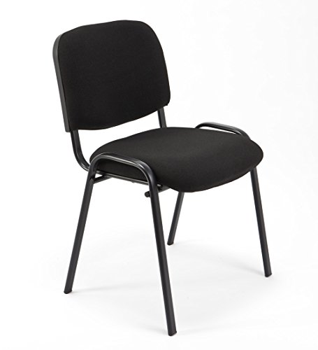 6 Gepolsterte Bürostühle Stapelbar Aus Stoff SCHWARZ - Büro Versammlung Warteraum 6 Gepolsterte Bürostühle Stapelbar Aus Stoff SCHWARZ - Büro Versammlung Warteraum von Notek