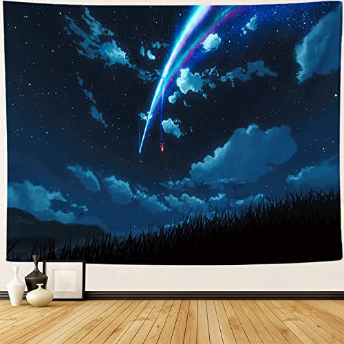 Tapisserie Anime Wandteppich Sternennacht Tapisserie Galaxie Tapisserie für Party Schlafzimmer Wohnzimmer Heimdekoration 127 x 152,4 cm von Nother