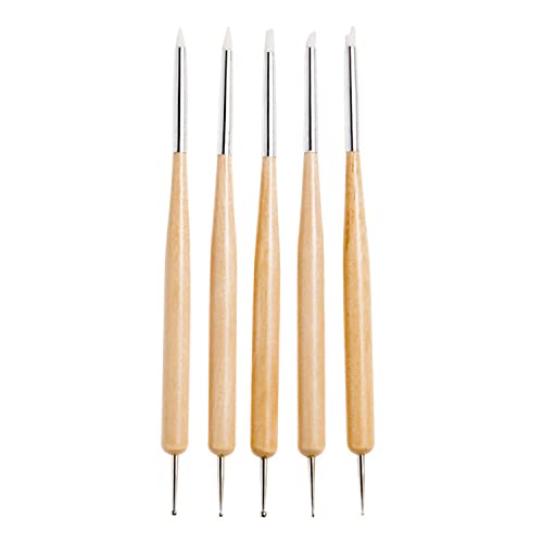 5pcs Double Head Clay Dotting Tool Set,Silikon-Ton Modellierwerkzeug Ton Werkzeug Set für Keramik Skulptur Nagelkunst von Nothers