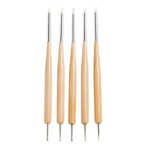 5pcs Double Head Clay Dotting Tool Set,Silikon-Ton Modellierwerkzeug Ton Werkzeug Set für Keramik Skulptur Nagelkunst von Nothers