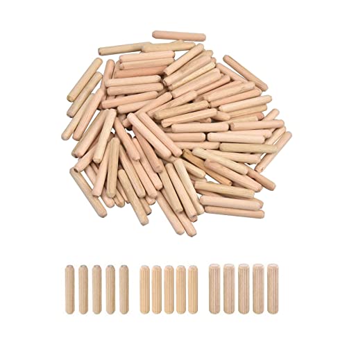 Holzdübel Set,250 Stück Holzstopfen Dübelstangen Langholzdübel Wooden Dowels für Möbel,Heimwerken,Zimmerei,Bastelprojekt(6mm,8mm,10mm) von Nothers