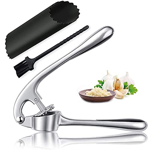 Knoblauchpresse,Knoblauchstampfer aus Edelstahl Knoblauchzerkleinerer mit Knoblauchschäler und Reinigungsbürste für Küchenhelfer zu Hause Knoblauchpresse,Knoblauchstampfer aus Edelstahl Knoblauchzerkleinerer mit Knoblauchschäler und Reinigungsbürste für Küchenhelfer zu Hause von Nothers