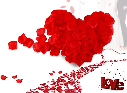 Rosenblätter 1000 Stück Künstliche Rosenblätter,Rote Rosenblätter,Romantische Dekoration für Hochzeit, Geburtstag 100PCS Rose Petals von Nothers