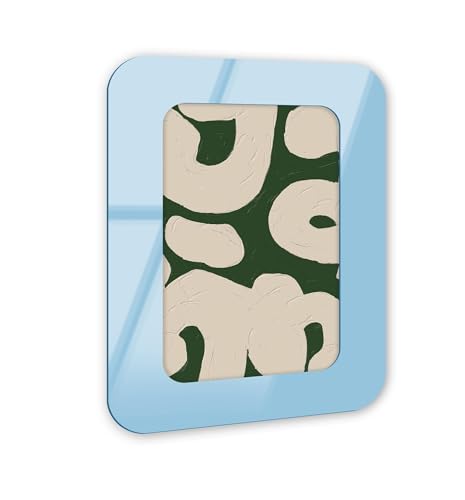 Left Apart Eclectic Wall Art – Hellblauer kurviger Acryl-Wandrahmen, 25,4 x 38,1 cm – skulpturelle dimensionale Wandkunst – moderne Dekoration NOTORIART von NotoriArt