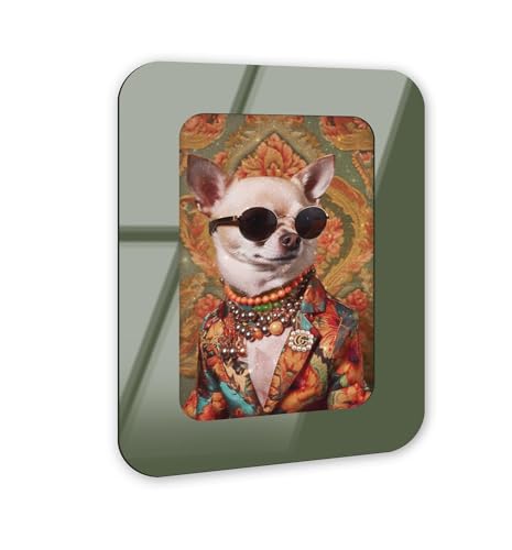 Pup of Glam III Maximalist Wall Art – Olivgrüner gewellter Acryl-Wandrahmen, 40,6 x 61 cm, skulpturelle dimensionale Wandkunst – moderne Dekoration NOTORIART Pup of Glam III Maximalist Wall Art – Olivgrüner gewellter Acryl-Wandrahmen, 40,6 x 61 cm, skulpturelle dimensionale Wandkunst – moderne Dekoration NOTORIART von NotoriArt