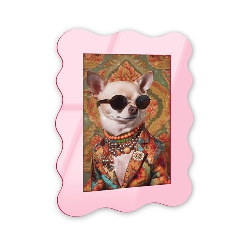 Pup of Glam III Maximalist Wall Art – rosa abgerundeter Acryl-Wandrahmen, 40,6 x 61 cm, skulpturelle dimensionale Wandkunst – moderne Dekoration NOTORIART von NotoriArt