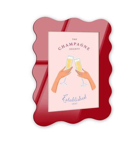 Shared Cheers Retro Coastal Decor Art – roter kurviger Acryl-Wandrahmen, 25,4 x 38,1 cm – skulpturelle dimensionale Wandkunst – moderne Dekoration von NOTORIART Shared Cheers Retro Coastal Decor Art – roter kurviger Acryl-Wandrahmen, 25,4 x 38,1 cm – skulpturelle dimensionale Wandkunst – moderne Dekoration von NOTORIART von NotoriArt