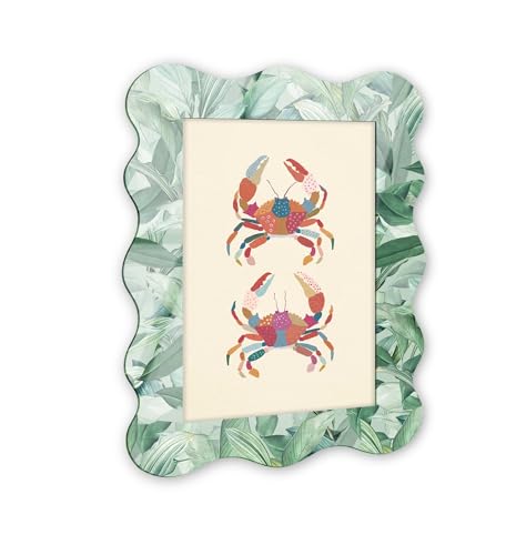Twin Crabs Retro Coastal Decor Art – grüner kurviger Acryl-Wandrahmen, 40,6 x 61 cm, skulpturelle dimensionale Wandkunst – Modern Decor von NOTORIART von NotoriArt