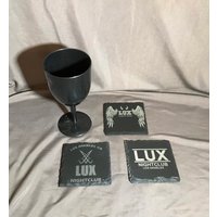 Lux Nachtclub-Untersetzer - Lucifer Tv-Show Zweier-Set Oder Auswahl Aller 3 Schiefer-Untersetzer. Neues Design von NotoriousDesignCo