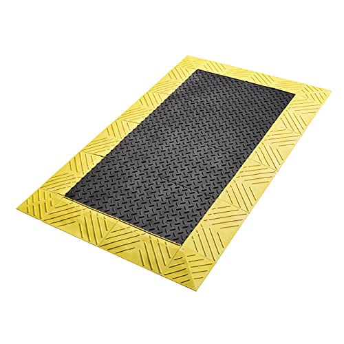 Notrax® Diamond Flex Lok™ Solid Diamond Flex Lok™ Solid modulare PVC Platform 107cm x 152cm Schwarz/Gelb von Notrax