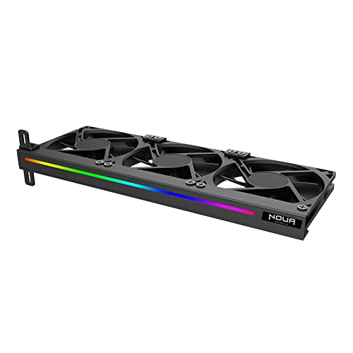 Noua Monsoon ARGB Unterstützung für Grafikkarte ARGB 5V 3Pin mit 3 Lüftern von 90 mm, GPU-Kühlkörper, unterstützt Mutter Aura 5V, PCI-Montage einfache Installation von Noua