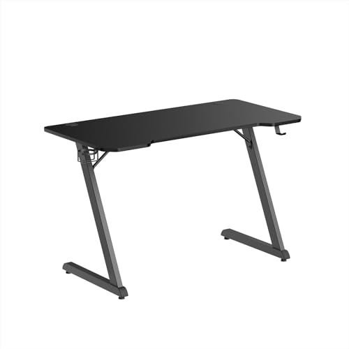 Noua Win Gaming-Schreibtisch Z-Rahmen, ergonomischer Spieltisch, Gaming-Station für PC Computer Monitor, Kabeldurchführungen, Getränkehalter und Kopfhörerhaken, 120 x 60 x 75 cm von Noua