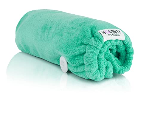 Noughty 97% Natural Microfibre Hair Towel, Quickly Absorbs Moisture, Reduces Breakage, Combats Frizz, Green von Noughty