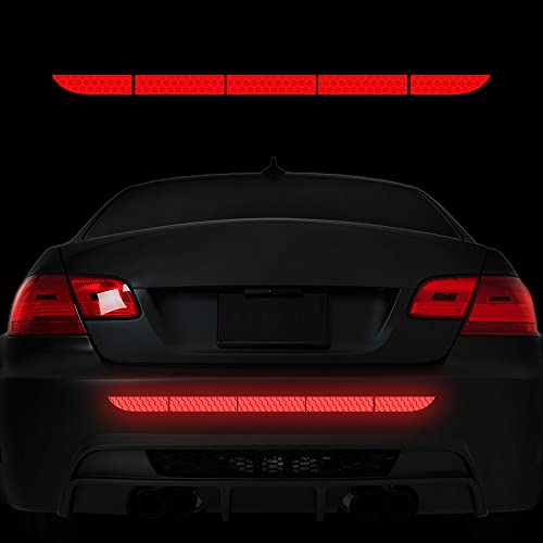 Nouiroy Reflektierende Aufkleber für Autos, hintere Stoßstange, starke reflektierende Streifen, hohe Sichtbarkeit, Warnschild, 91 x 4 cm, selbstklebend, für SUV, LKW, rot von Nouiroy