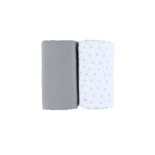 Noukie's - 2 Stück Windeln Mix & Match – 100 x 100 cm – Baumwoll-Musselin, Blumen von Noukie's