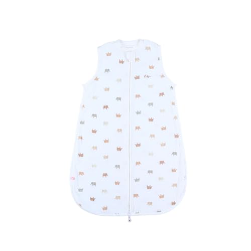 Noukie's - Gigoteuse bébé Eté - 50 cm - 0 à 3 Mois - Légère, Pratique, Ajustable - Grenouillère Mixte TOG < 1.0-100% Mousseline de Coton Bio - Sac de couchage Eléphants von Noukie's