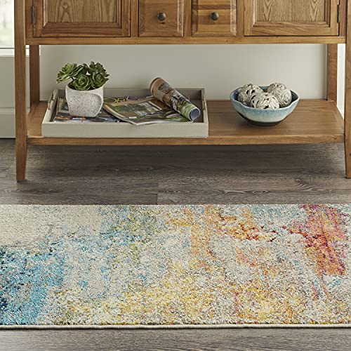 Nourison Celestial Modern Abstrakt Sealife 90 x 152 cm Fläche, leicht zu reinigen, fusselfrei, Schlafzimmer, Wohnzimmer, Esszimmer, Küche (7,6 x 12,7 cm) von NOURISON