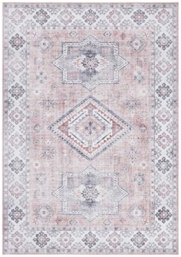 Nouristan Asmar Teppich – Wohnzimmerteppich Orient-Touch Detailiertes Muster Florales Kurflor Flachgewebe Teppich für Esszimmer, Wohnzimmer, Schlafzimmer – Alt-Pink, 120x160cm von Nouristan