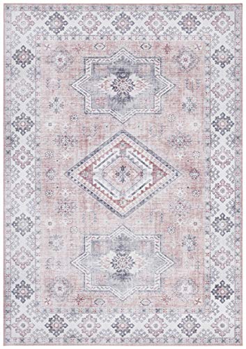 Nouristan Asmar Teppich – Wohnzimmerteppich Orient-Touch Detailiertes Muster Florales Kurflor Flachgewebe Teppich für Esszimmer, Wohnzimmer, Schlafzimmer – Alt-Pink, 160x230cm von Nouristan