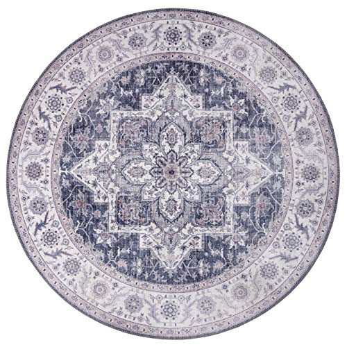 Nouristan Asmar Teppich – Wohnzimmerteppich Orient-Touch Detailiertes Muster Florales Kurflor Flachgewebe Teppich für Esszimmer, Wohnzimmer, Schlafzimmer – Malvenrosa, 160cm von Nouristan