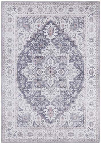 Nouristan Asmar Teppich – Wohnzimmerteppich Orient-Touch Detailiertes Muster Florales Kurflor Flachgewebe Teppich für Esszimmer, Wohnzimmer, Schlafzimmer – Malvenrosa, 200x290cm von Nouristan